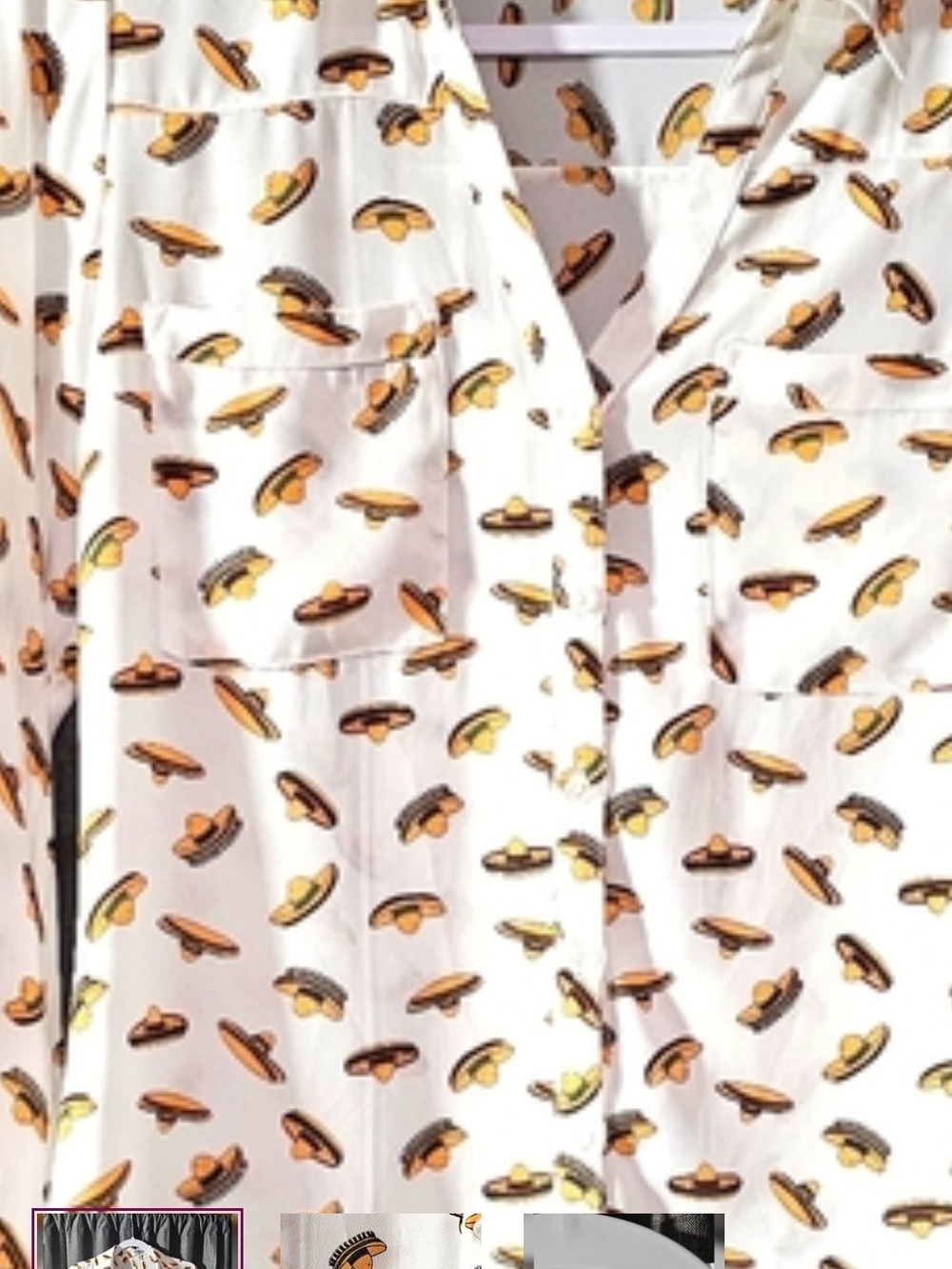 ISO Express White Button-Up Blouse with SOMBREO HATS